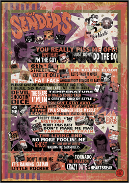 The Senders, New York, Philippe Marcade, Poster, Graphic Design, Poster for Sale, Rock n Roll, Blues, Rhythm'n Blues, Punk, Sophie Lo